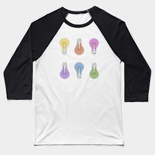 lightbulbs vintage retro rainbow colors Baseball T-Shirt